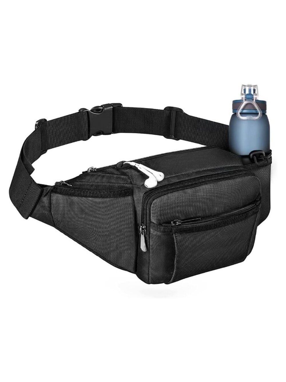 Water Resistant Nylon Hiking Waist Pack with Water Bottle Holder